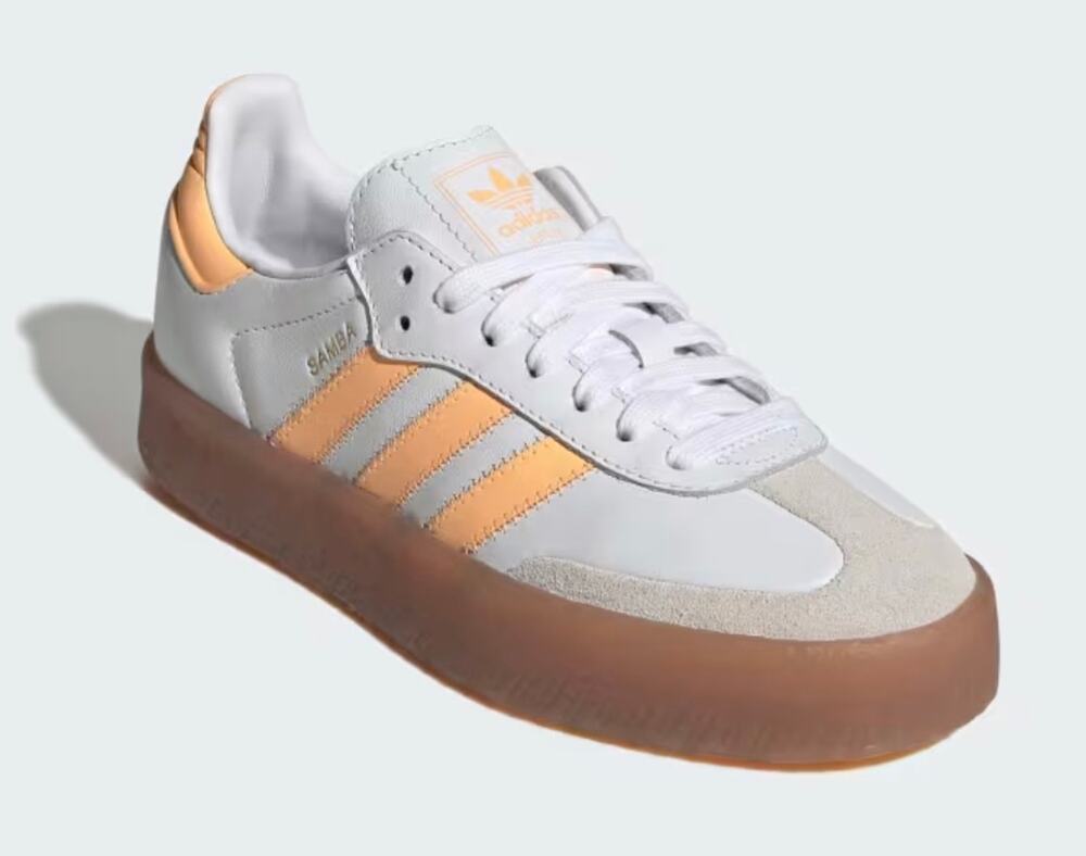 NEW ADIDAS ORIGINALS SAMBAE J Kids's 6.5 White/Orange JP9533